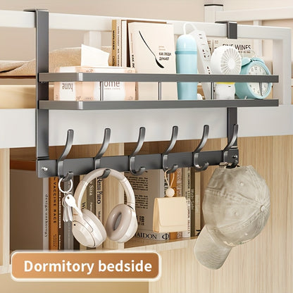 Over the Door Hook Rack - Metal Wall Mounted Coat Hooks for Bedroom Bathroom Kitchen, Space-Saving Door Hanger Organizer with 4 5 6 8 Hooks, Easy Install, Black & Gray Available