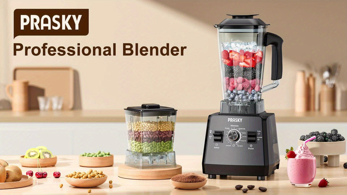Countertop Blender 2400W 68oz Professional Food Processor, 25000RPM Powerful Smoothie Blender for Kitchen with 2 Containers, Ice Crushing Milkshake Juice Sorbet Grinder Combo in 7 Colors
