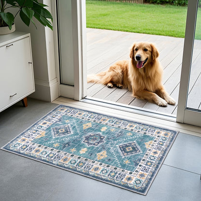 Boho Kitchen Mat Set 3-Piece with Runner – Non-Slip Washable Thick Kitchen Rugs and Mats for Floor, Kitchen Runner Rug for Hallway Laundry Room Holiday Decor
