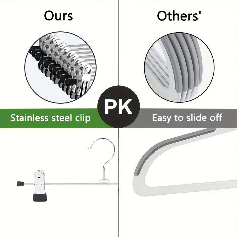 Metal Clothes Hangers with Clips Space Saving Coat Hangers for Jeans Skirts Pants 30 or 60 Pack Slim Wardrobe Organizer for Bedroom Closet Dorm Home Storage
