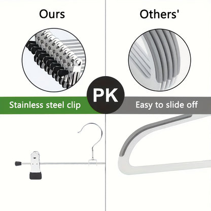 Metal Clothes Hangers with Clips Space Saving Coat Hangers for Jeans Skirts Pants 30 or 60 Pack Slim Wardrobe Organizer for Bedroom Closet Dorm Home Storage