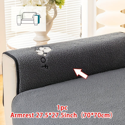 Sherpa Sofa Cover for Pets – Thick Plush Non-Slip Couch Protector Slipcover for Dogs & Cats, Furniture Protection Cover for Sofa Seat, Backrest, Armrest & Cushion, Bedroom Living Room Office