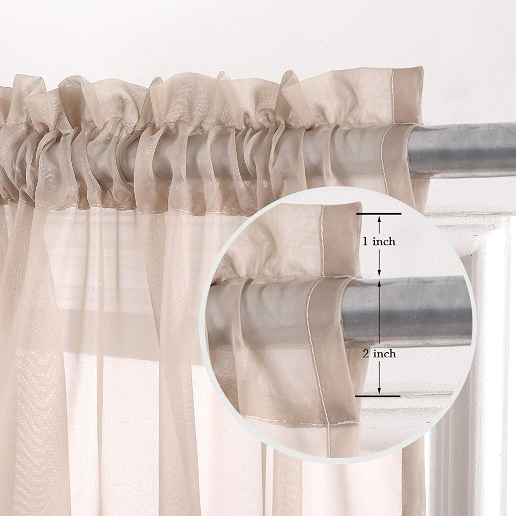 Sheer Curtains 2 Panels Rod Pocket Light Filtering Privacy Window Drapes for Living Room Bedroom Modern Home Decor 52x63 52x84 52x96 39x78 Inch