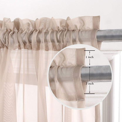 Sheer Curtains 2 Panels Rod Pocket Light Filtering Privacy Window Drapes for Living Room Bedroom Modern Home Decor 52x63 52x84 52x96 39x78 Inch