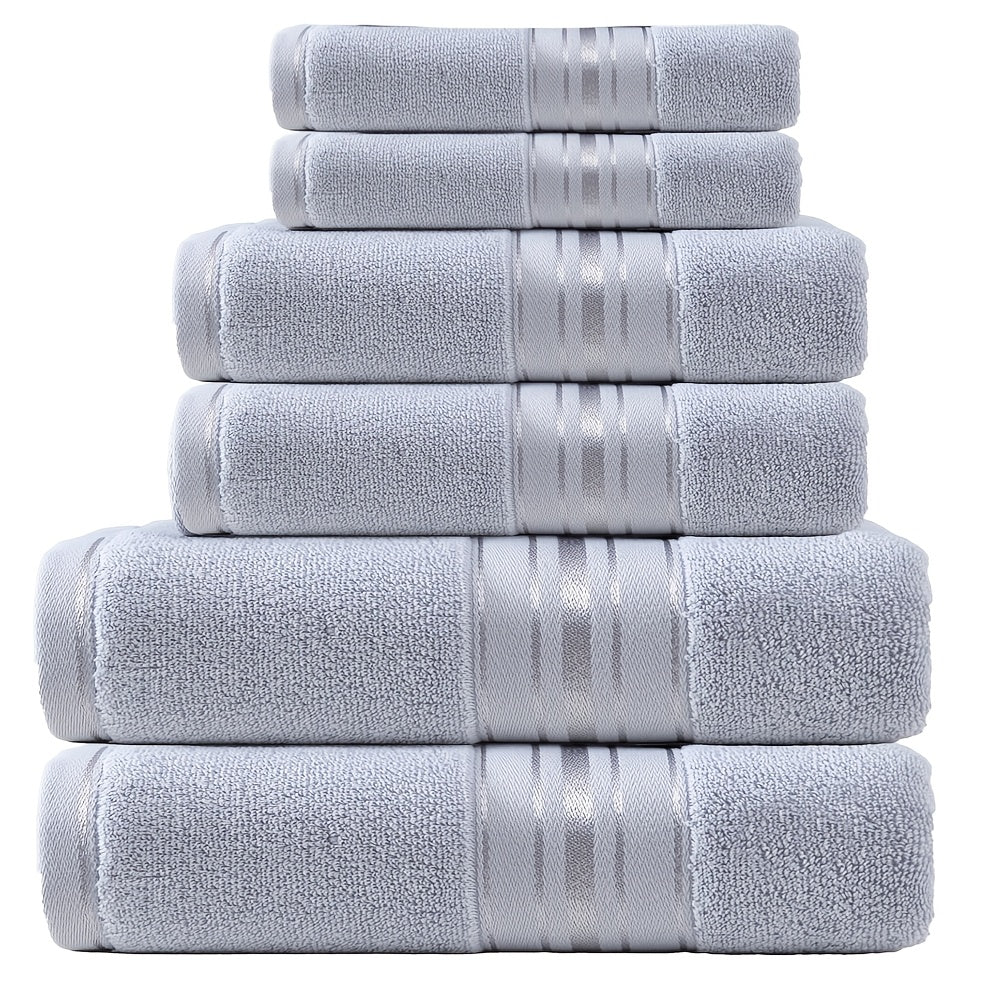 100% Cotton Towel Set 6 Piece – Super Soft Absorbent Bath Hand Washcloth Towels for Bathroom Spa Hotel, Rapid Drying Gentle on Skin, 9 Colors