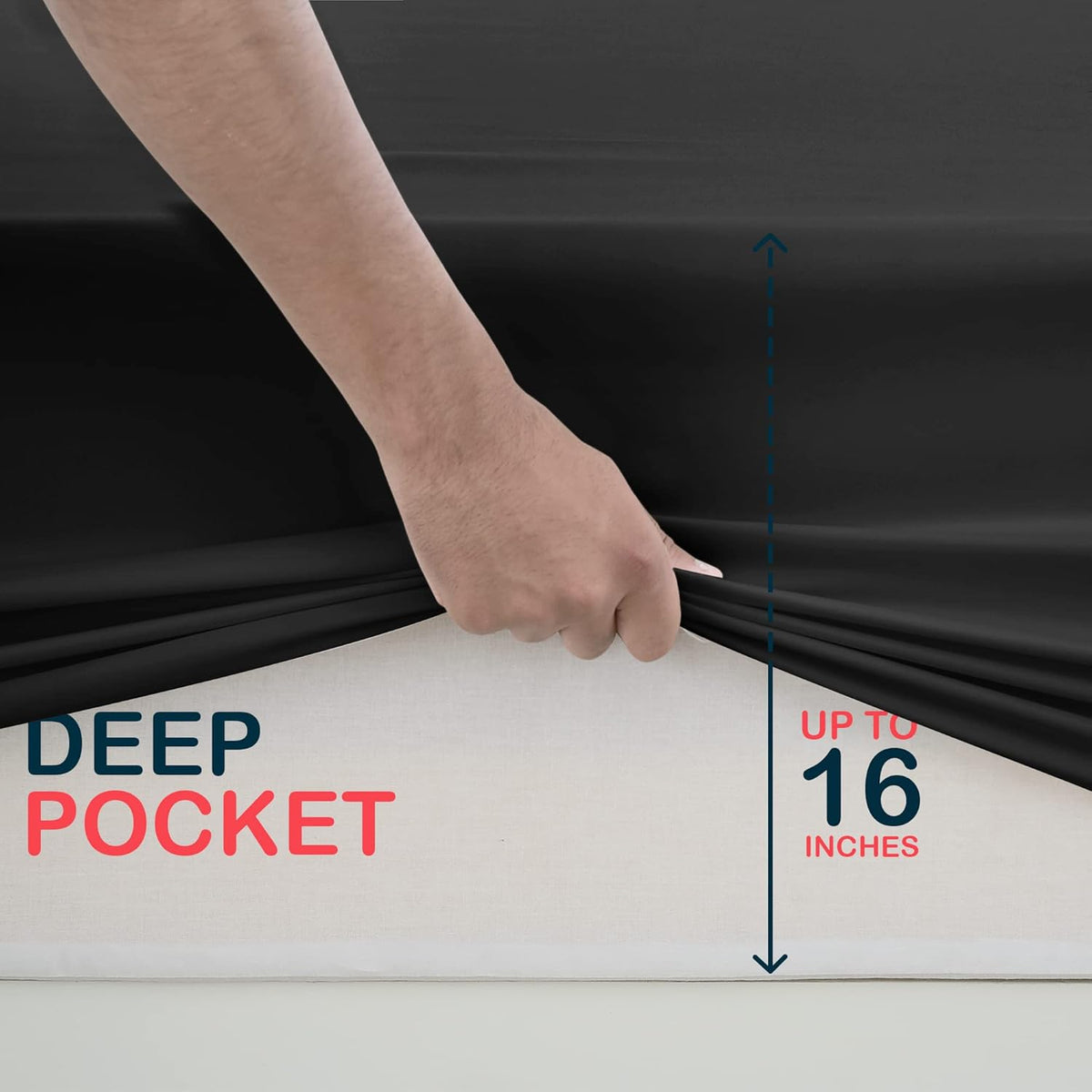 Fitted Sheet Brushed Microfiber Deep Pocket – Cooling Ultra Soft Silky Bed Sheet, Shrink & Fade Resistant, Fits Mattress Up to 16", Twin Twin XL Full Queen King Cal King, 8 Colors