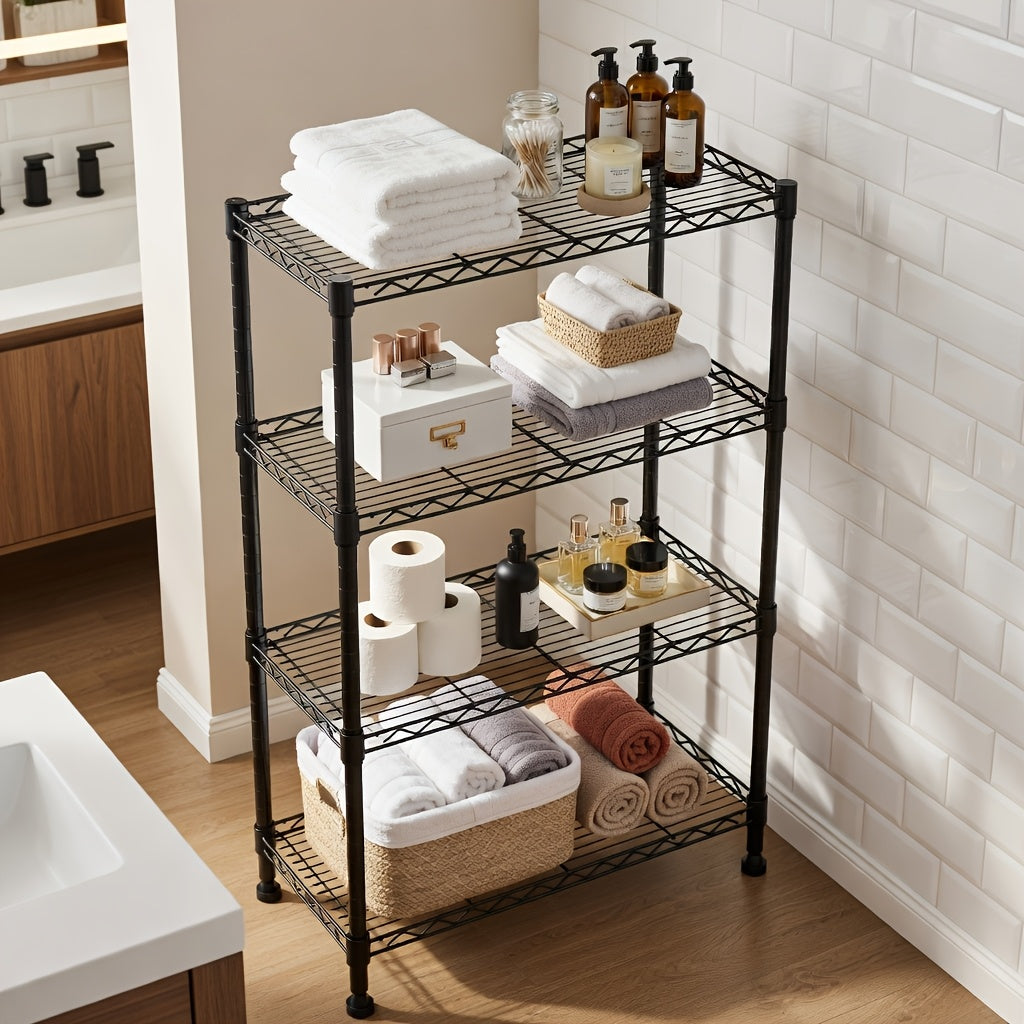Heavy Duty Adjustable Metal Storage Shelving Unit 4 & 5 Tier - Garage, Pantry, Kitchen & Workshop Organizer Rack, Tool-Free Assembly, Industrial Steel Shelf for Home & Commercial Use
