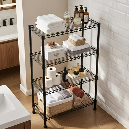 Heavy Duty Adjustable Metal Storage Shelving Unit 4 & 5 Tier - Garage, Pantry, Kitchen & Workshop Organizer Rack, Tool-Free Assembly, Industrial Steel Shelf for Home & Commercial Use