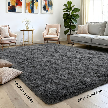 Machine Washable Shag Rug Super Soft Thick Plush Non-Slip Fluffy Carpet for Bedroom Living Room Study Dorm - 3x5 5x7 6x9 8x10 Ft - White Pink Gray Blue Green Black Home Decor Christmas Gift