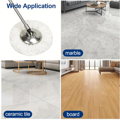 Spin Mop Replacement Heads Microfiber 360° - 4 or 8 Pack Refills for Standard Rotary Mop, Machine Washable, Reusable, Fits Wood Tile Laminate Marble Floors
