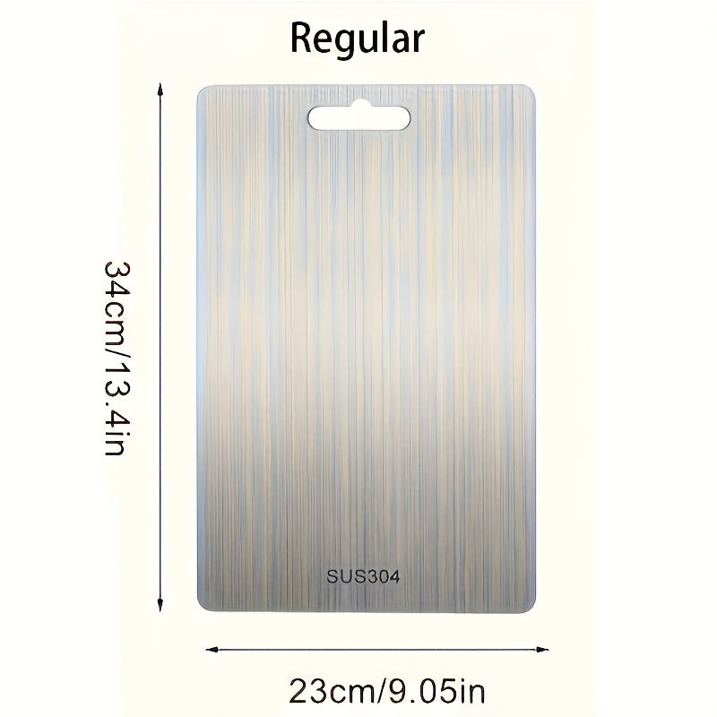 Double-Sided 304 Steel & Aviation Aluminum Cutting Board – Scratch-Proof Seamless Hygienic Surface Heavy Duty Kitchen Chopping Board for Meat Vegetables Fish Professional Grade