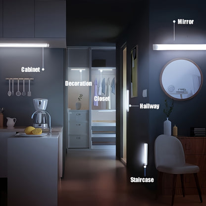 Motion Sensor LED Cabinet Light USB Rechargeable 12-Pack, 12 LED Wireless Night Light 3 Modes Wall Mount for Bedroom, Staircase, Kitchen, Closet & Hallway – 10cm, 20cm or 30cm