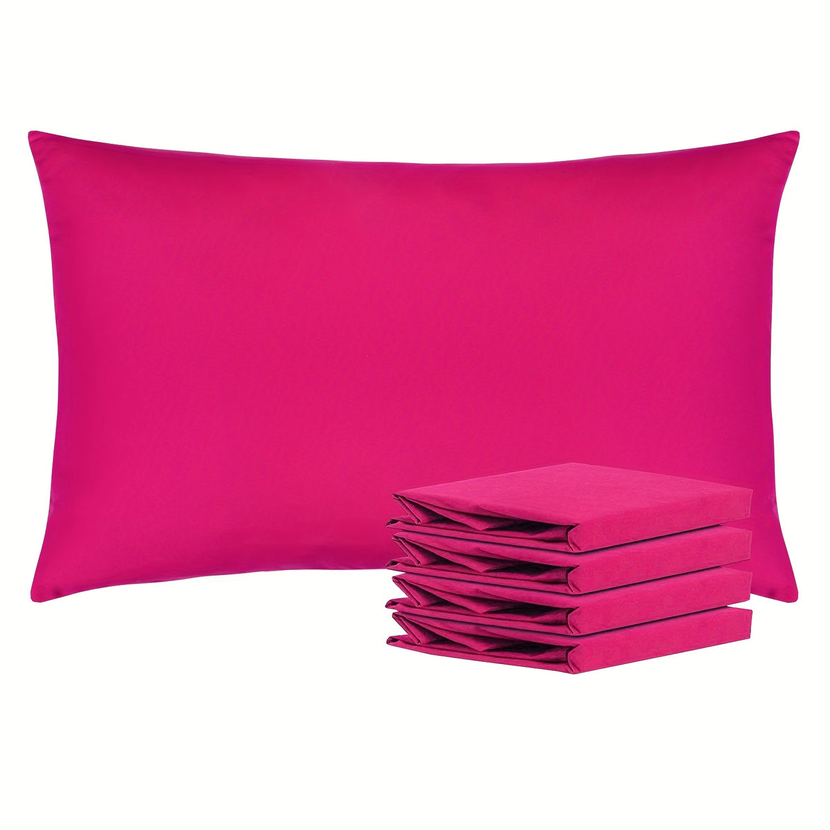 Pillowcases 4 Pack Queen Size Brushed Microfiber – Envelope Closure Soft Wrinkle-Free Fade-Resistant Solid Color Pillow Cases, 20x30 Inch, 32 Colors