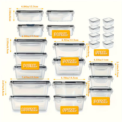 Airtight Food Storage Containers 48pcs Set – 24 Round Containers with Buckle Lids, Stackable Meal Prep Lunch Boxes with Marker & Labels, Large Capacity Plastic Food Containers for Kitchen Pantry Picnic Party