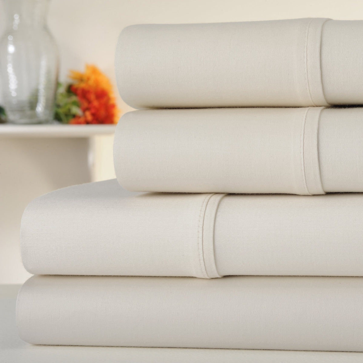 1000 Thread Count Egyptian Cotton Sheet Set Sateen Weave Deep Pocket 16 Inch Fitted Sheet Flat Sheet Pillowcases Soft Breathable Luxury Bedding Twin Full Queen King Grey Ivory White