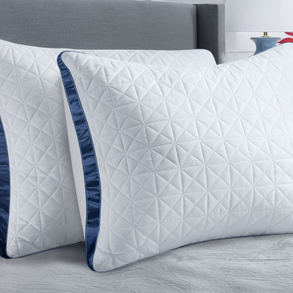 Gusseted Down Alternative Bed Pillows 2 or 4 Pack Standard Queen King Size Supportive Breathable Hotel Luxury Sleep Pillow for Side Stomach Back Sleepers Multiple Colors