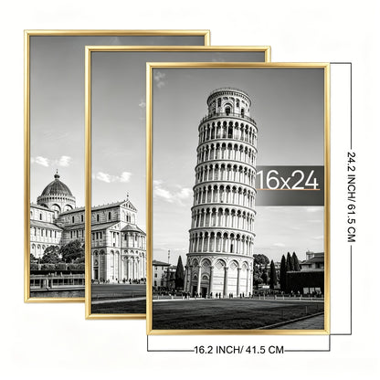 3 Pack 16x24 Picture Frame Black Scratch-Proof Poster Frames, Slide-In Strip Assembly, Horizontal Vertical Wall Mount for Photo Gallery Home Office Art Display