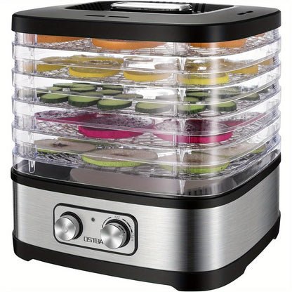 Food Dehydrator Machine 5-Tray with Adjustable Temperature & 72H Timer – 240W Electric Dryer for Jerky, Fruit, Herbs, Dog Treats & Snacks, LED Display + Recipe Book