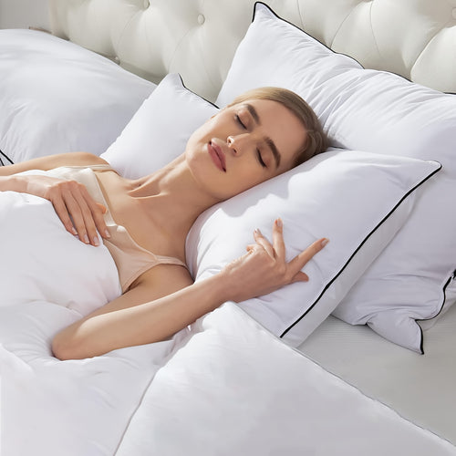 Queen Size Bed Pillows for Sleeping Set of 2 or 4 – Cooling Hotel Quality Down Alternative Pillow 20x30in, Soft Neck Relief Support for Back Stomach Side Sleepers, Breathable & Hypoallergenic