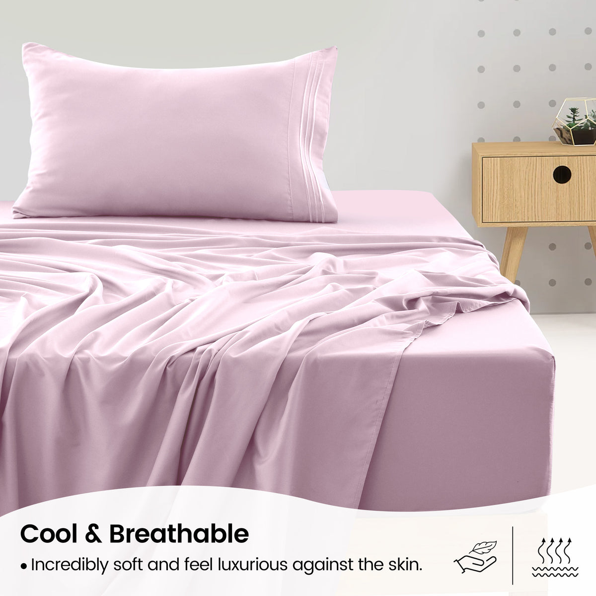 1800 Series Bed Sheets Set 4 Pieces – Brushed Microfiber Deep Pocket Sheet Set with Pillowcases, Cooling & Breathable Bedding for All Seasons, Fade Resistant, Fits Mattresses Up to 16 Inches