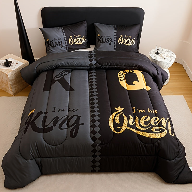 Quilt Comforter Set with Pillowcases Twin Queen King - Soft Breathable Diamond Pattern Lightweight Bed Quilt 2/3 Piece, 20 Colors Blue Purple Green Red Black Orange Brown
