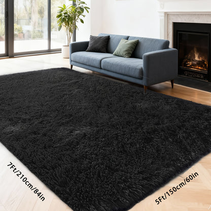 Machine Washable Shag Rug Super Soft Thick Plush Non-Slip Fluffy Carpet for Bedroom Living Room Study Dorm - 3x5 5x7 6x9 8x10 Ft - White Pink Gray Blue Green Black Home Decor Christmas Gift