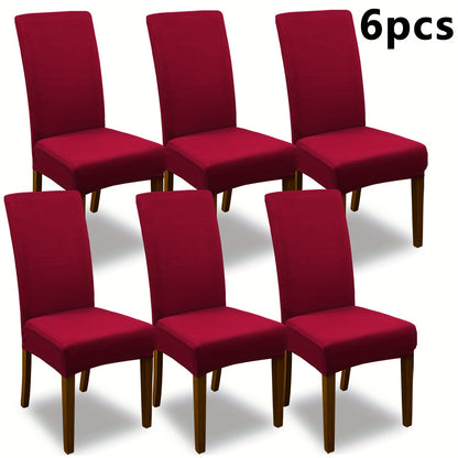 Dining Chair Covers Set of 4 6 Stretch Jacquard Slipcovers, Elastic Chair Cover for Dining Room Kitchen Wedding Office Living Room, Washable Furniture Protector in 9 Colors