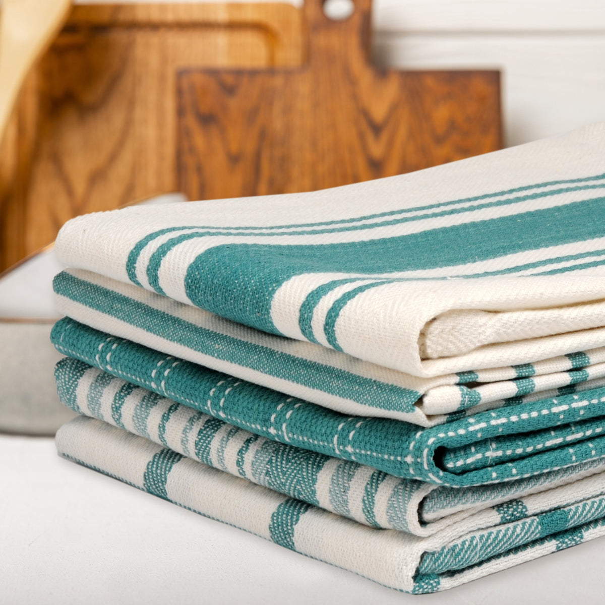 100% Cotton Kitchen Towels 10 Pack – Flat Weave Absorbent Dish Towels in Assorted Colors, Reusable Cloth Towels for Cooking, Cleaning & Drying Hands – Holiday & Everyday Kitchen Essential
