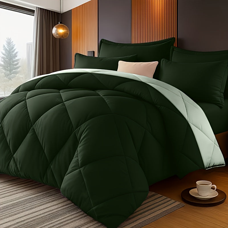 Bedding Comforter Set 30+ Colors All Season – Diamond Quilted Down Alternative Comforter with Pillowcases, Soft Lightweight Breathable Microfiber Fill, Twin Queen King, 2/3 Piece Bed Set for Bedroom Guest Room Dorm