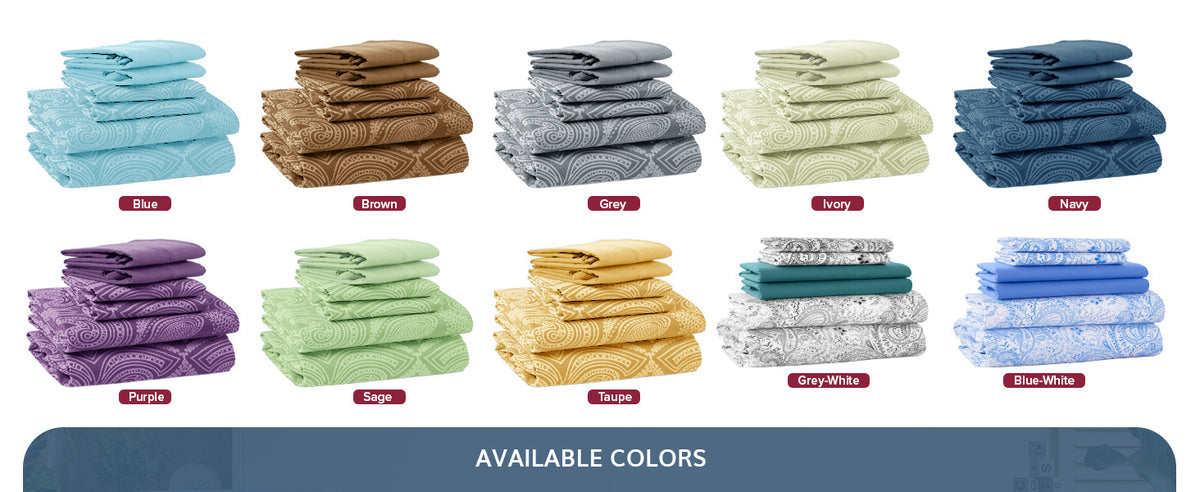 Deep Pocket Fitted Sheet Set 4-Piece Microfiber Soft Brushed Polyester Wrinkle Free Bed Sheets 10 Colors Twin Full Queen King California King