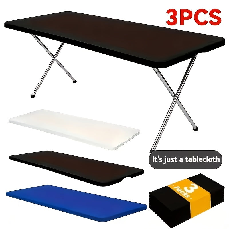 Stretchable Table Covers 6Ft Elastic Spandex Tablecloth Rectangle Washable Polyester Protector for Parties Picnics Weddings Camping Indoor Outdoor