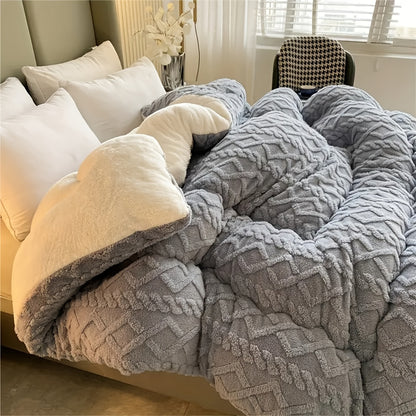 Taffeta Comforter Soft Thick Warm All Season – Luxurious Machine Washable Quilt for Bedroom, Guest Room & Kids Room, Twin Full Queen King, Elegant Gray & Sapphire Blue