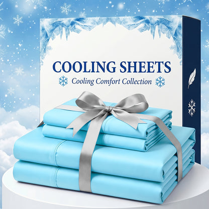 Bamboo Fiber Bed Sheet Set – Extra Deep Pocket Cooling Breathable Luxury Hotel Sheets Soft Wrinkle-Resistant Fitted Sheet Flat Sheet & Pillowcases Twin Full Queen King in 12 Colors