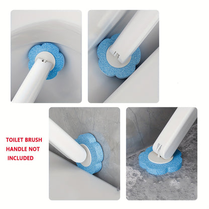 Disposable Toilet Brush Head Refills 54 Pack – Replacement Heads for Toilet Bowl Cleaning Brush, No Dead Corner Bathroom Scrubber, Hygienic Single-Use Pads, Optional Handle, Yellow Purple Blue