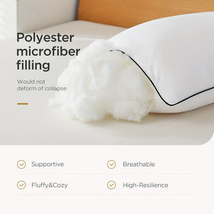 Queen Size Bed Pillows for Sleeping Set of 2 or 4 – Cooling Hotel Quality Down Alternative Pillow 20x30in, Soft Neck Relief Support for Back Stomach Side Sleepers, Breathable & Hypoallergenic