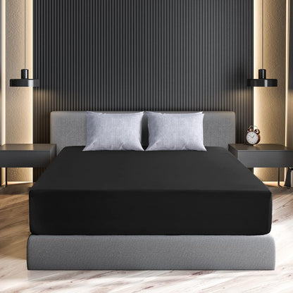 Fitted Sheet Brushed Microfiber Deep Pocket – Cooling Ultra Soft Silky Bed Sheet, Shrink & Fade Resistant, Fits Mattress Up to 16", Twin Twin XL Full Queen King Cal King, 8 Colors