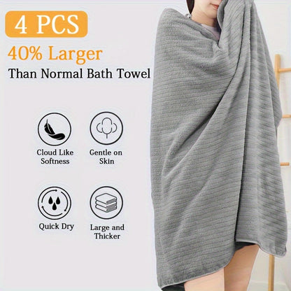 Oversized Bath Towels Set 4 Pack – 35"x70" Extra Large Microfiber Bath Sheets, Super Soft Absorbent Quick Dry Shower Towels for Bathroom, Hotel, Family, 13 Colors Available