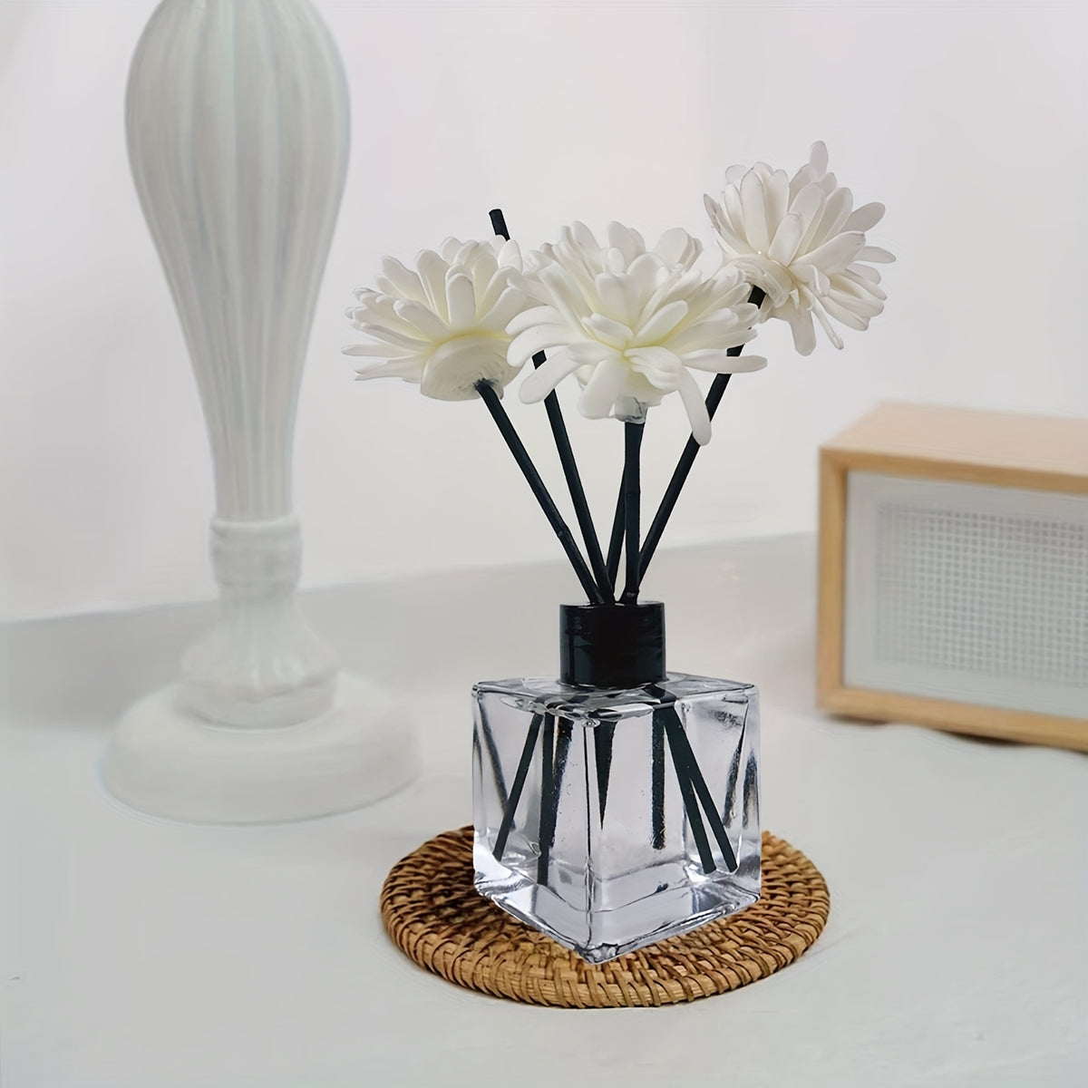 Reed Diffuser Set 50ml Aromatherapy Home Fragrance – Long-Lasting Scented Diffuser Sticks for Bedroom Living Room Office, Elegant Air Freshener Gift, 4 Scents: Gardenia Lavender Shangri-La Encounter
