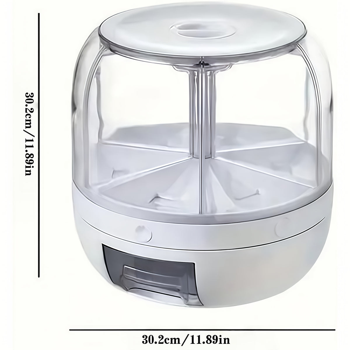 Rice Dispenser 19Lbs 360° Rotating Grain Storage Container with One-Click Output, Flip-Top Lid, Airtight Food Dispenser for Rice, Beans, Oats & Small Grains – Kitchen Pantry Organizer