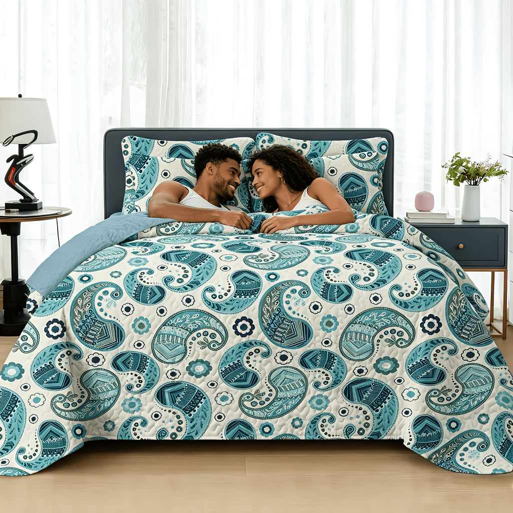 Floral Quilt Set 2 3 Piece Twin Full Queen King Lightweight Patchwork Coverlet Bedding Set Soft Cozy Boho Comforter with Pillow Shams Green Blue Pink Plaid Spring Summer Year Round
