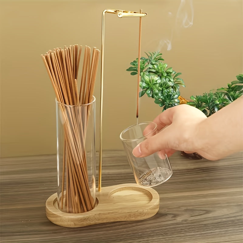 Incense Burner Glass 2-in-1 with Removable Ash Collector and Candle Holder, Meditation Yoga Tea Room Home Decor Incense Holder, Relaxation Spiritual Aromatherapy Gift, 3 Styles