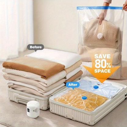 Vacuum Storage Bags 16 Pack with Electric Pump, Space Saver Vacuum Seal Bags for Clothes Bedding Pillows Quilts Blankets, 7 Small 6 Medium 3 Large Compression Bags for Closet Travel Luggage Storage