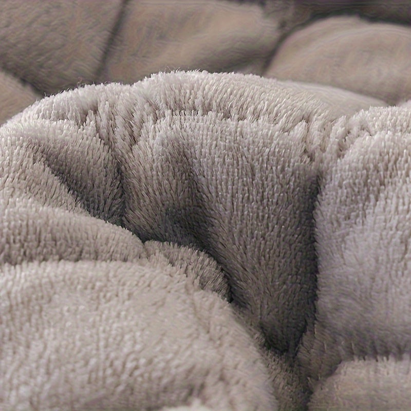 Quilted Sofa Cover 2 Piece Set, Flannel Velvet Couch Cover Furniture Protector, Soft Pet-Friendly Sofa Slipcover for Living Room Bedroom Office, All Season Machine Washable in White Gray Brown Khaki