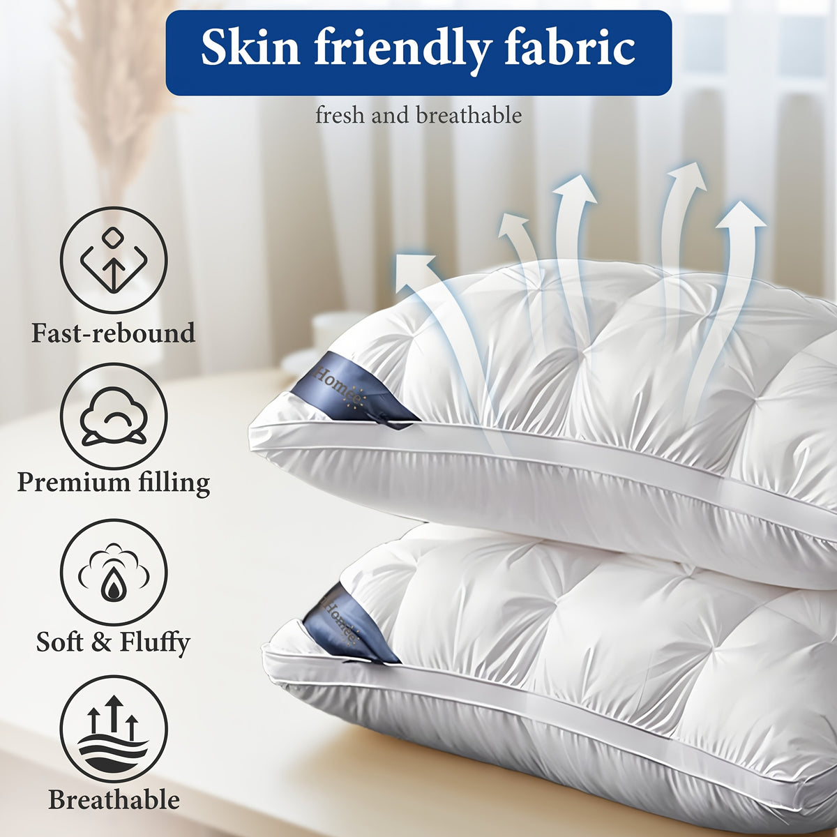 Hotel Quality Bed Pillows 2 Pack 900g Polyester Fill Twisted Flower Pattern Adjustable Loft Soft Breathable Pillow for Side Back Stomach Sleepers White Light Gray Dark Gray