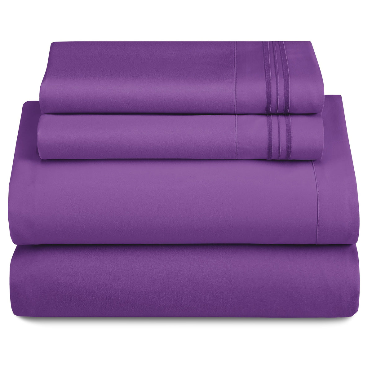 Soft Microfiber Bed Sheet Set 4-Piece 1800 Series 16 Inch Deep Pocket Hotel Luxury Cooling Sheets with Embroidered Pillowcases, Fade & Shrink Resistant, Twin to Cal King, 20 Colors
