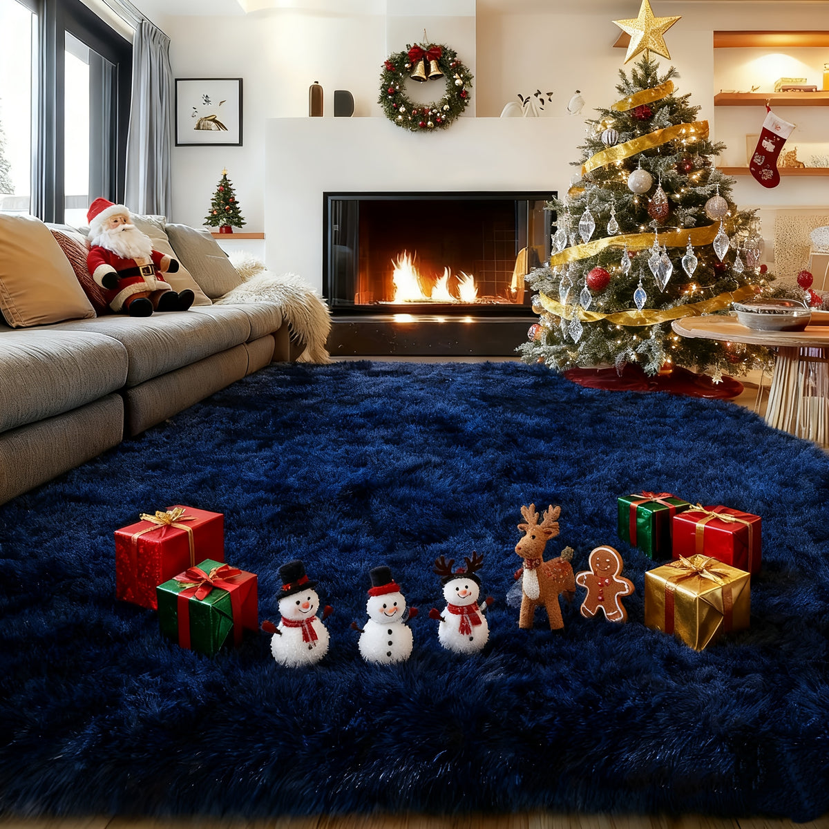 Large Area Rug 8x10 Feet Fluffy Shag Rug for Living Room Bedroom Non-Slip Soft Plush Fuzzy Carpet Modern Furry Floor Rug Home Decor