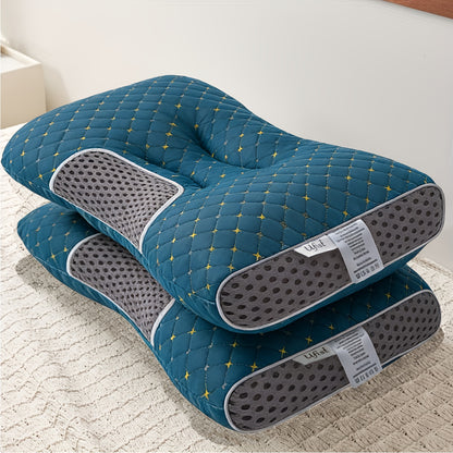Ergonomic Neck Pillow 2-Pack Orthopedic Contour Support – Adjustable Cervical Pillow with Removable Zippered Cover, Breathable All-Season Sleeping Comfort for Neck & Shoulder Pain Relief, 6 Colors