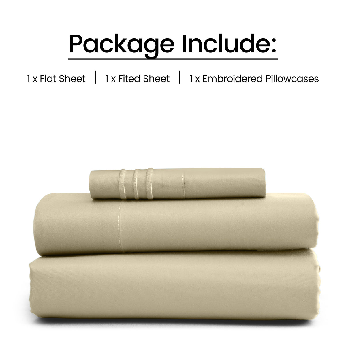 1800 Series Bed Sheets Set 4 Pieces – Brushed Microfiber Deep Pocket Sheet Set with Pillowcases, Cooling & Breathable Bedding for All Seasons, Fade Resistant, Fits Mattresses Up to 16 Inches