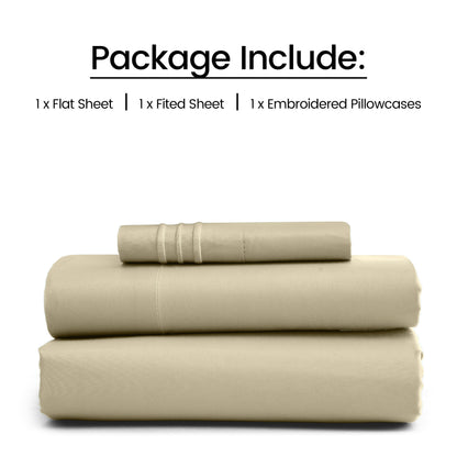 1800 Series Bed Sheets Set 4 Pieces – Brushed Microfiber Deep Pocket Sheet Set with Pillowcases, Cooling & Breathable Bedding for All Seasons, Fade Resistant, Fits Mattresses Up to 16 Inches