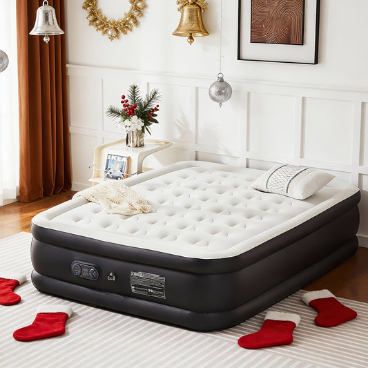 Air Mattress with Coil Beam Support – Plush Velvety Top, Non-Slip Bottom, 660 lb Capacity, Multiple Sizes & Heights, Inflatable Guest Bed for Indoor Camping Home Use